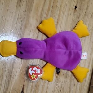 Ty Plush Bird Toy in Purple and Yellow